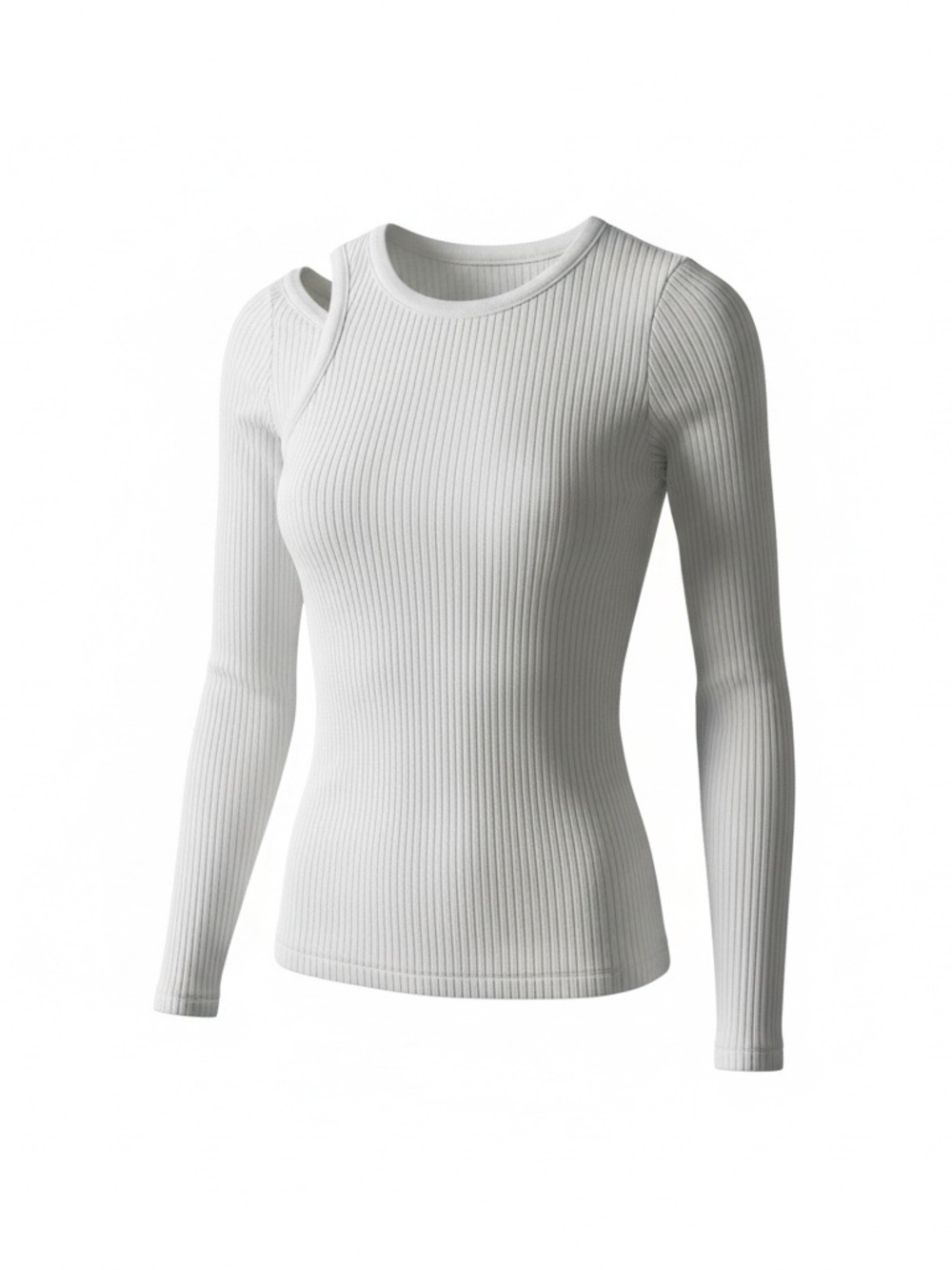 NWOT Citizens of Humanity asymmetrical long sleeve ribbed shirt white small